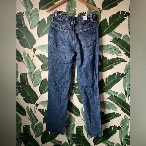 Good American Good 90s Ripped Slim Fit Straight Leg Jeans in Indigo016 Size 28 - Picture 7 of 16